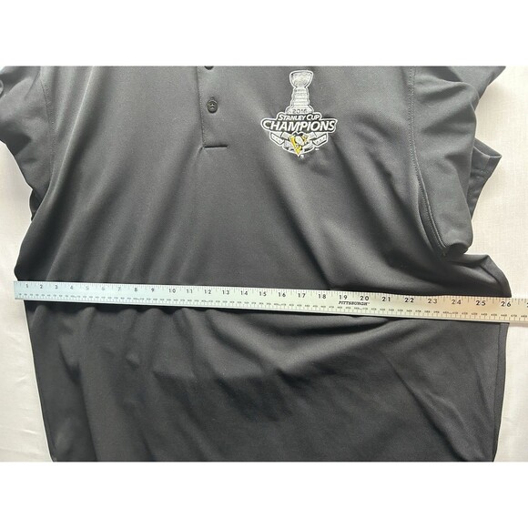 Antigua Polo Shirt Men’s XL 2016 Stanley Cup Penguins Black Barely Worn - Picture 5 of 7
